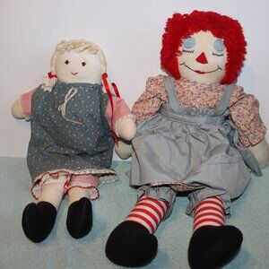 Vintage Raggedy Ann 20" Ragdoll  & Rag Doll 17"